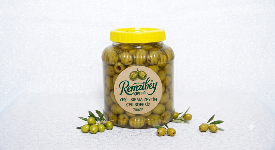 Yeşil Kırma Zeytin Çekirdeksiz ( 700GR )